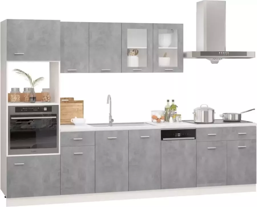 VIDAXL 7-delige Keukenkastenset bewerkt hout betongrijs - Foto 2