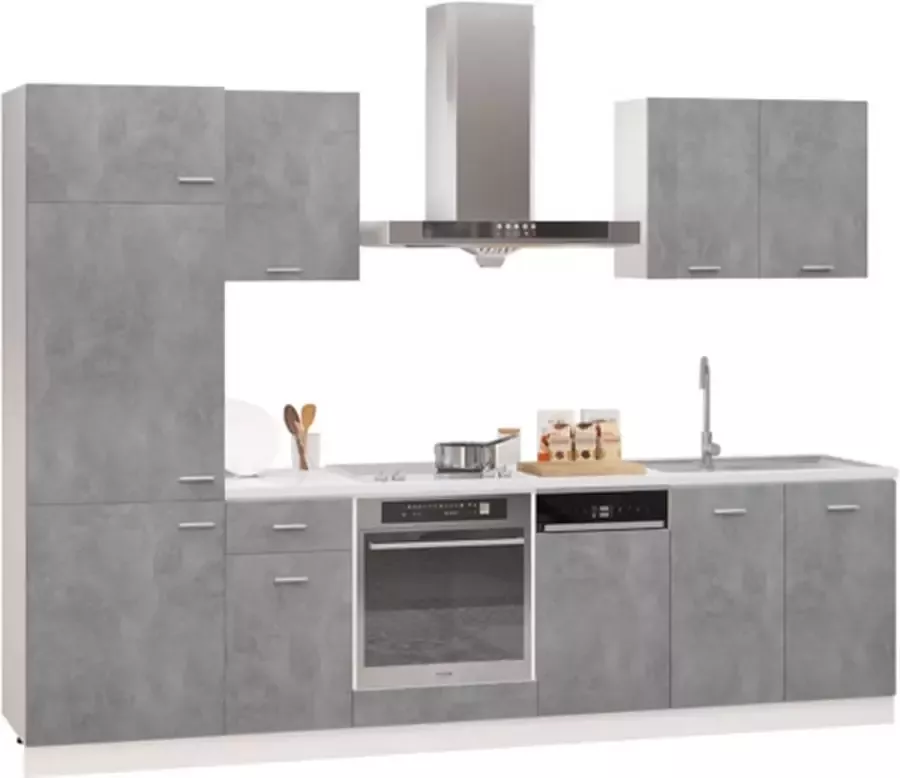 VIDAXL 7-delige Keukenkastenset bewerkt hout betongrijs