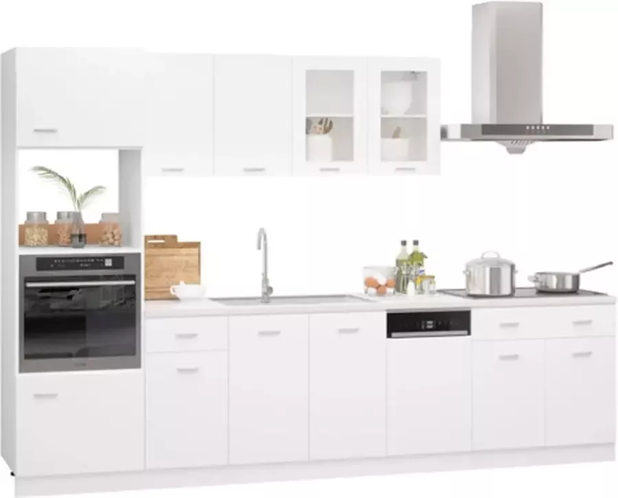 VidaXL 7-delige Keukenkastenset Lyon bewerkt hout wit - Foto 2