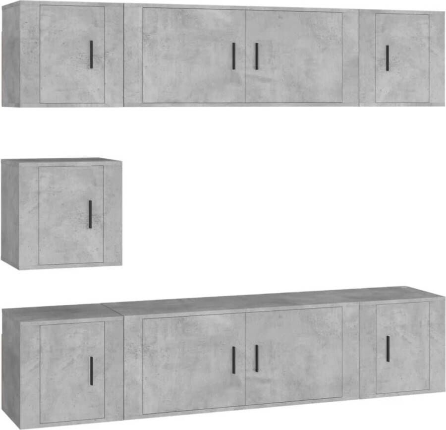 VidaXL -7-delige-Tv-meubelset-bewerkt-hout-betongrijs