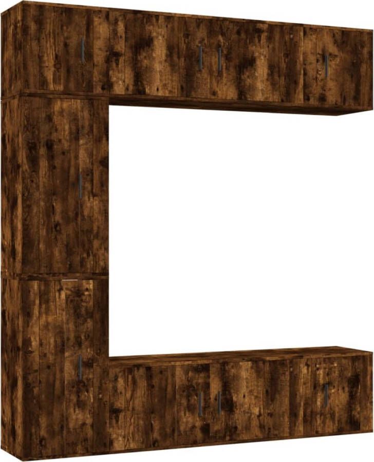 VidaXL -7-delige-Tv-meubelset-bewerkt-hout-gerookt-eikenkleurig