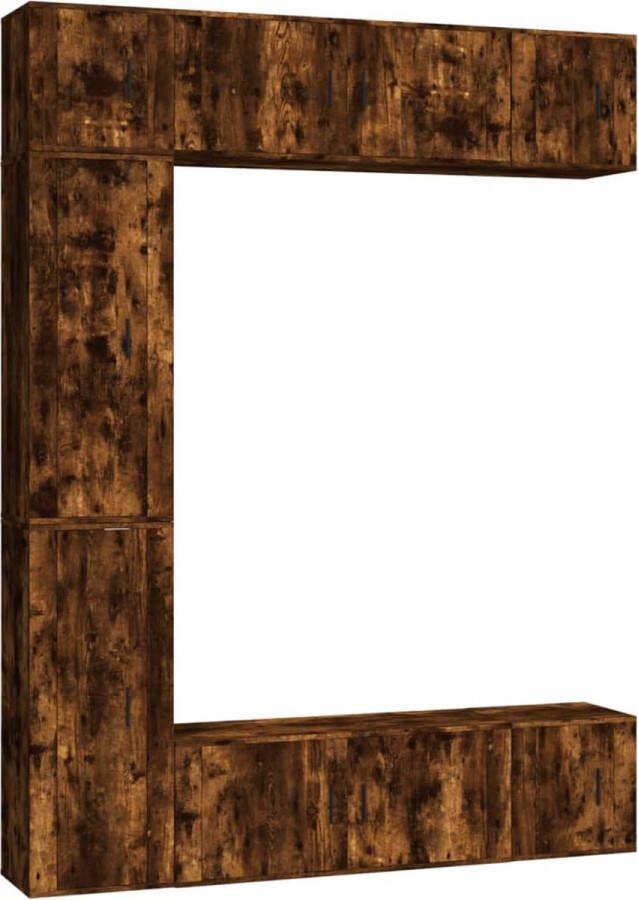 VidaXL -7-delige-Tv-meubelset-bewerkt-hout-gerookt-eikenkleurig - Foto 2