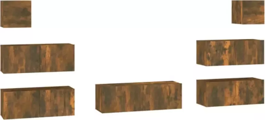 VidaXL -7-delige-Tv-meubelset-bewerkt-hout-gerookt-eikenkleurig - Foto 3