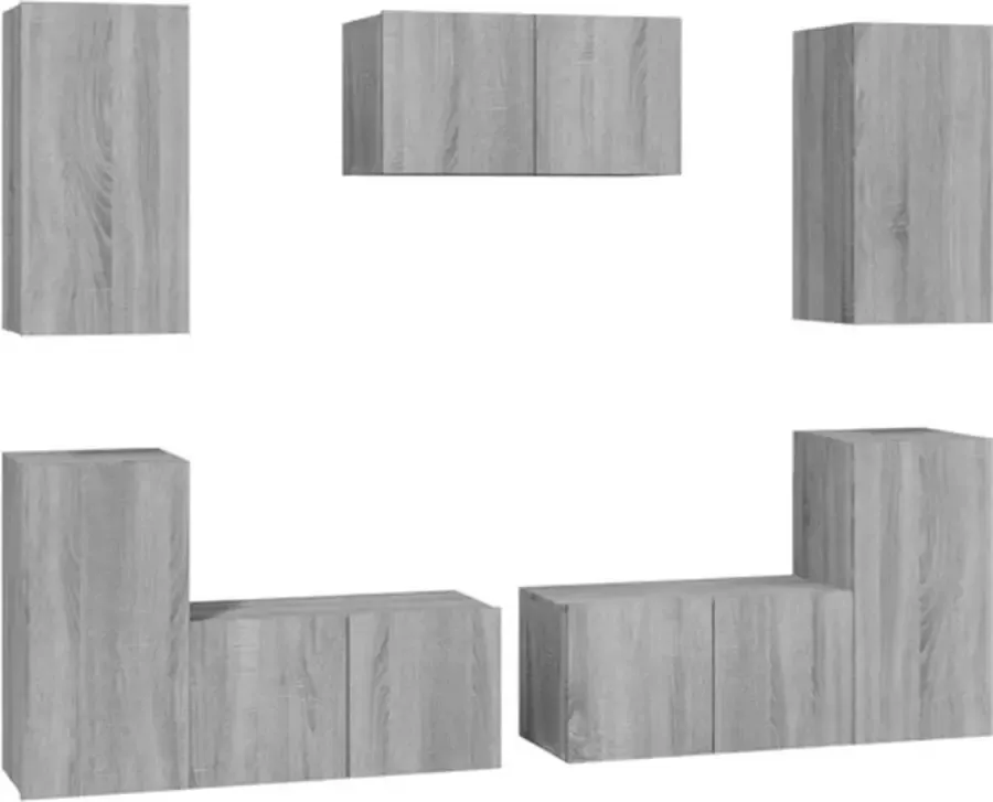 VidaXL -7-delige-Tv-meubelset-bewerkt-hout-grijs-sonoma-eikenkleurig - Foto 3
