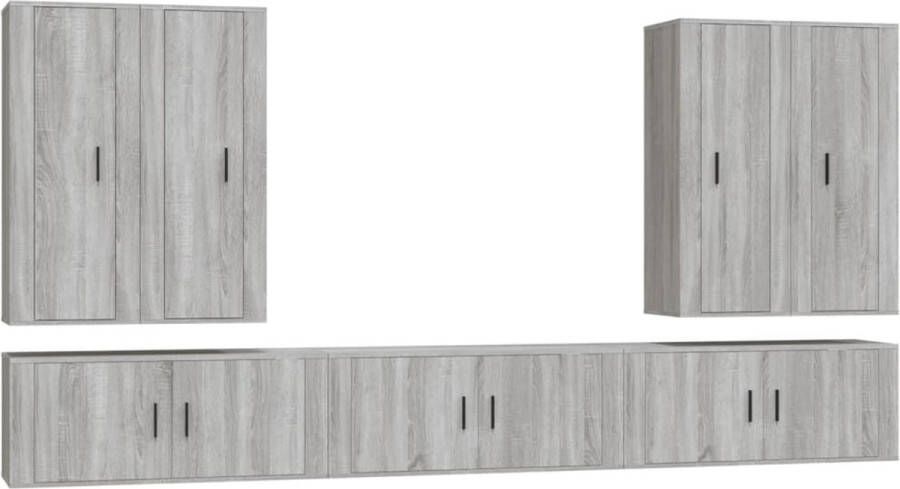 VidaXL -7-delige-Tv-meubelset-bewerkt-hout-grijs-sonoma-eikenkleurig - Foto 2