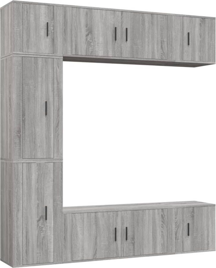 VidaXL -7-delige-Tv-meubelset-bewerkt-hout-grijs-sonoma-eikenkleurig