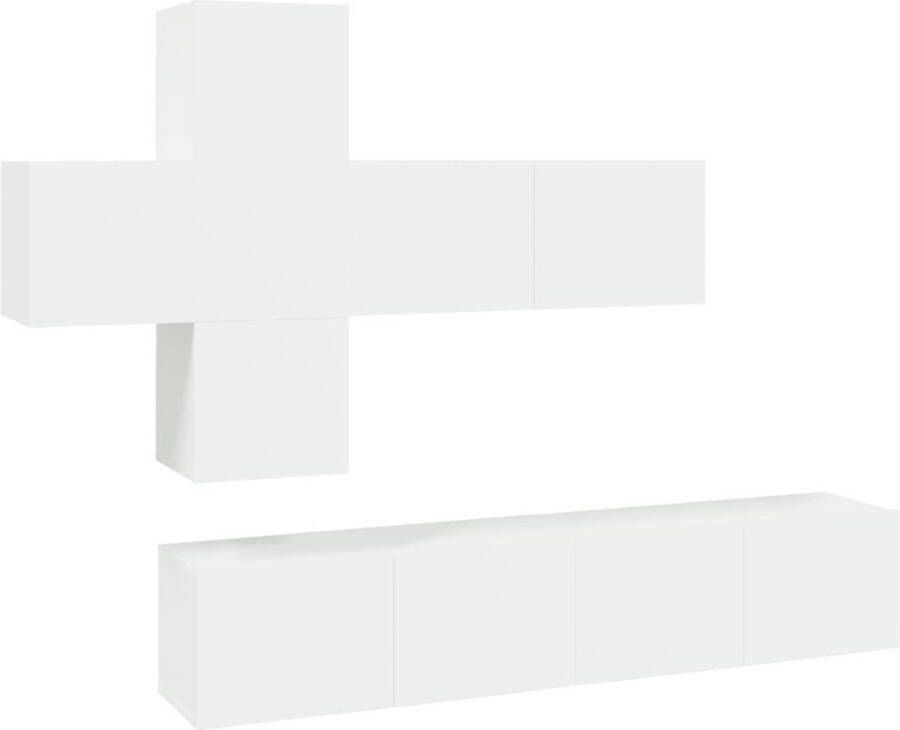 VidaXL -7-delige-Tv-meubelset-bewerkt-hout-wit - Foto 2