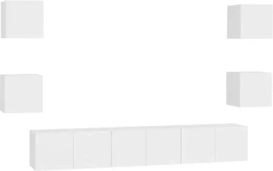 VidaXL 7-delige Tv-meubelset bewerkt hout wit - Foto 4