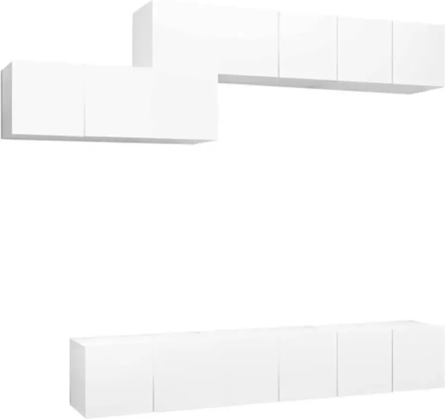 VidaXL 7-delige Tv-meubelset bewerkt hout wit - Foto 3