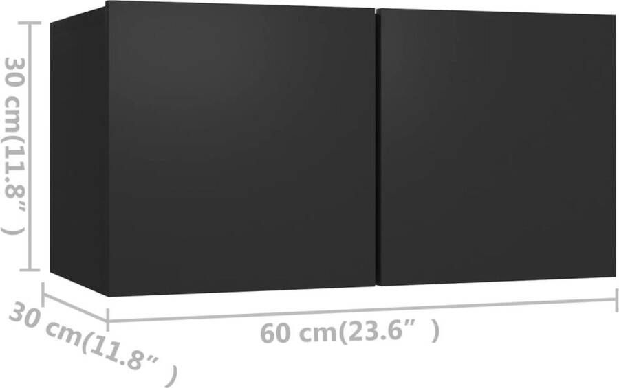 VIDAXL 7-delige Tv-meubelset bewerkt hout zwart - Foto 3