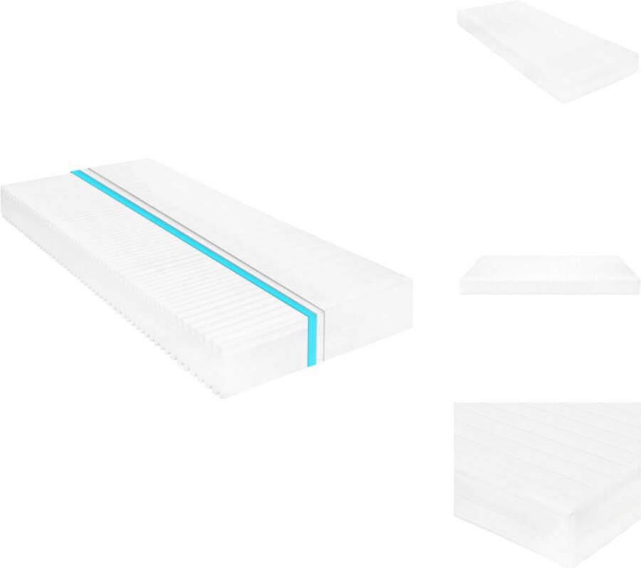 VidaXL 7 Zone PU-schuimtechnologie Matras 120 x 200 x 16 cm Drukverlichting Comfort op elk gebied Eenvoudig schoon te houden Wit Matras - Foto 2