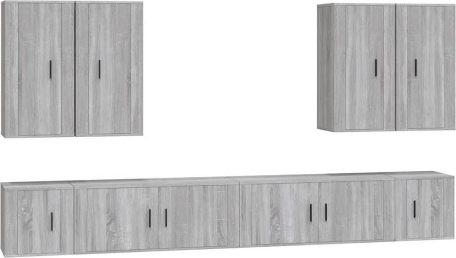 VidaXL -8-delige-Tv-meubelset-bewerkt-hout-grijs-sonoma-eikenkleurig