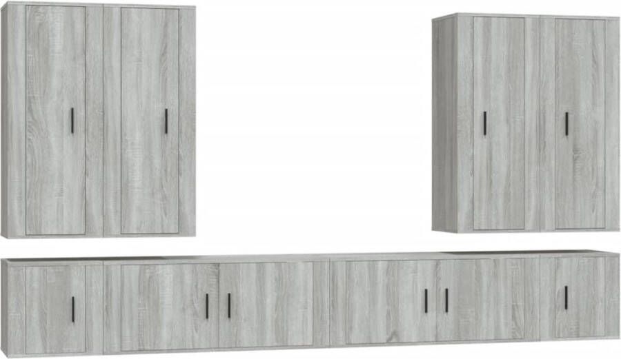 VidaXL -8-delige-Tv-meubelset-bewerkt-hout-grijs-sonoma-eikenkleurig - Foto 2
