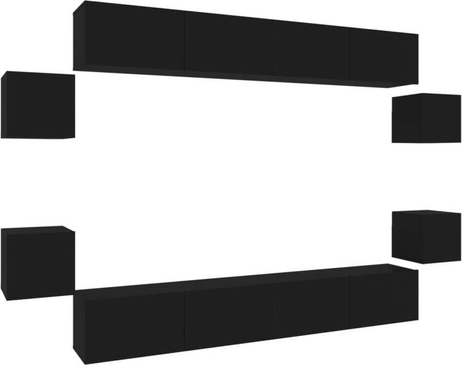 VidaXL -8-delige-Tv-meubelset-bewerkt-hout-zwart - Foto 2