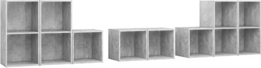 VidaXL 8-delige Tv-meubelset bewerkt hout betongrijs - Foto 4