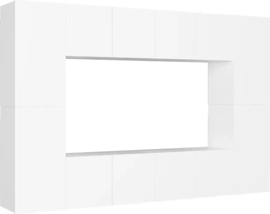 VidaXL 8-delige Tv-meubelset bewerkt hout wit - Foto 2