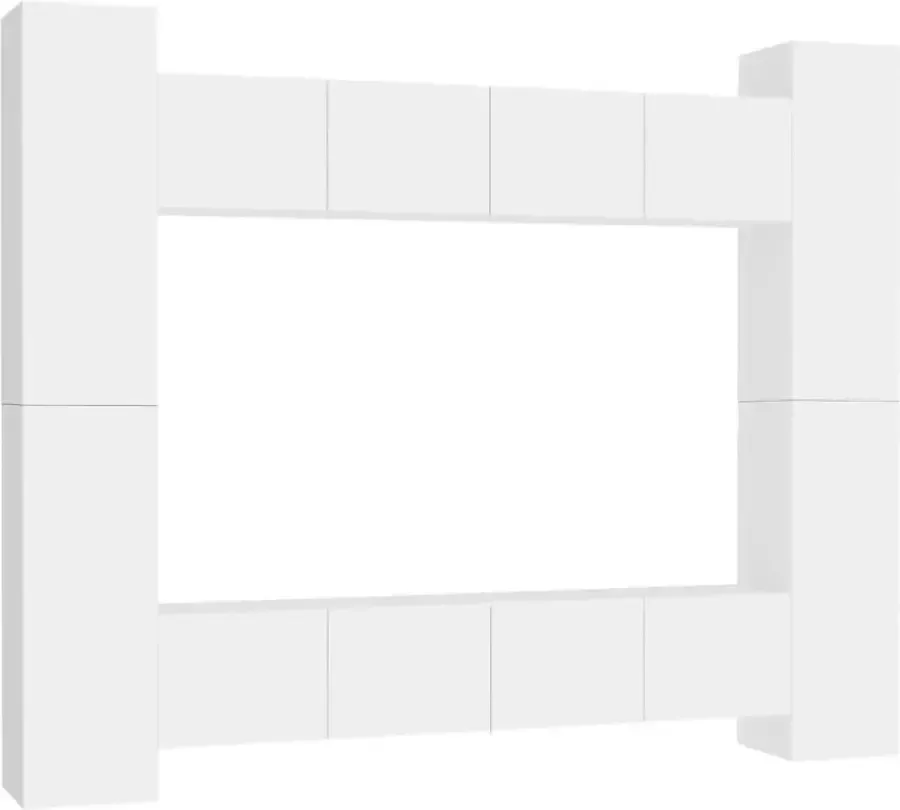 VidaXL 8-delige Tv-meubelset bewerkt hout wit - Foto 3