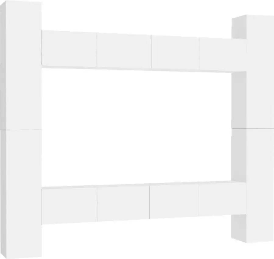 VIDAXL 8-delige Tv-meubelset bewerkt hout wit - Foto 2