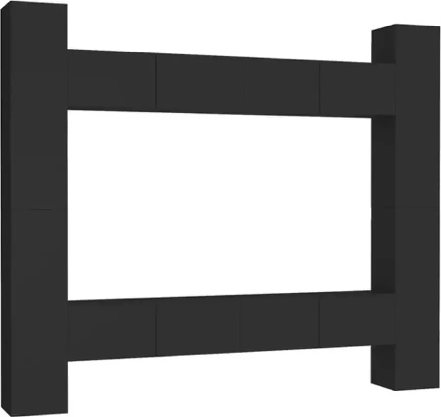 VidaXL -8-delige-Tv-meubelset-spaanplaat-zwart - Foto 2