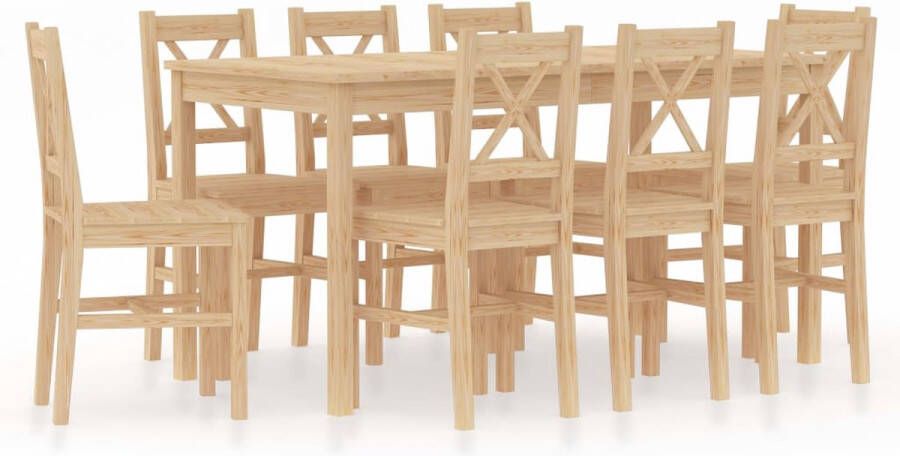 VidaXL -9-delige-Eethoek-grenenhout