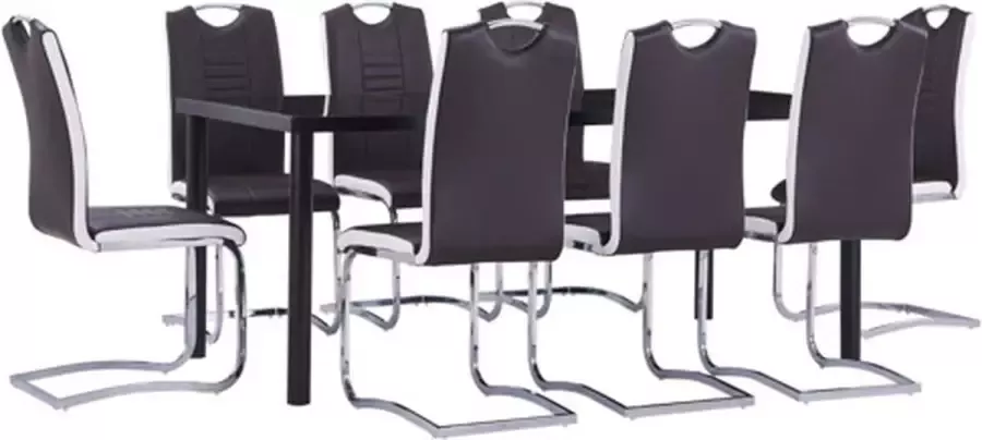 VidaXL 9-delige Eethoek kunstleer bruin