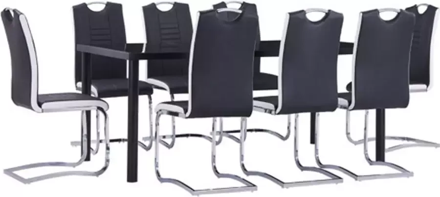 VidaXL -9-delige-Eethoek-kunstleer-zwart - Foto 2