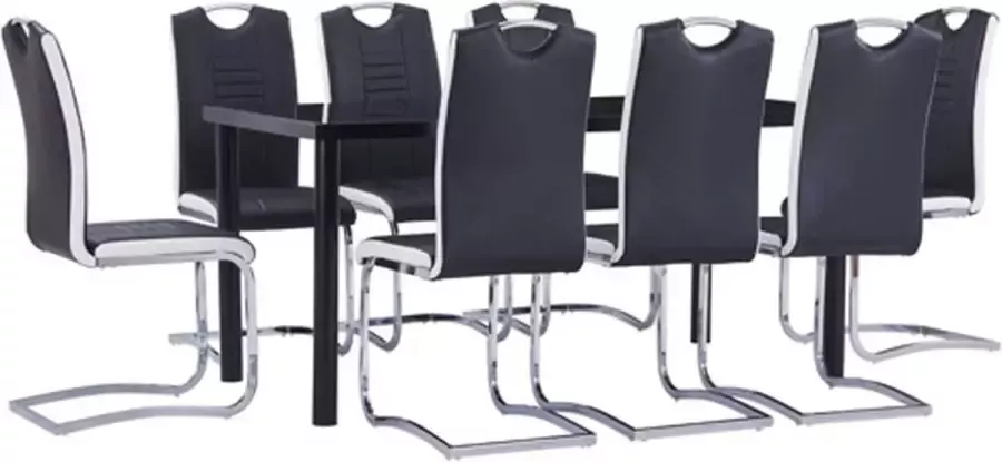 VidaXL -9-delige-Eethoek-kunstleer-zwart - Foto 3