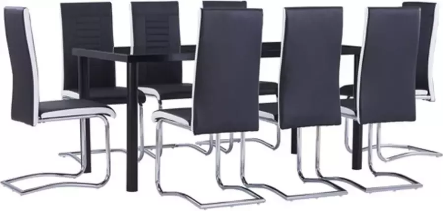 VidaXL -9-delige-Eethoek-kunstleer-zwart - Foto 4