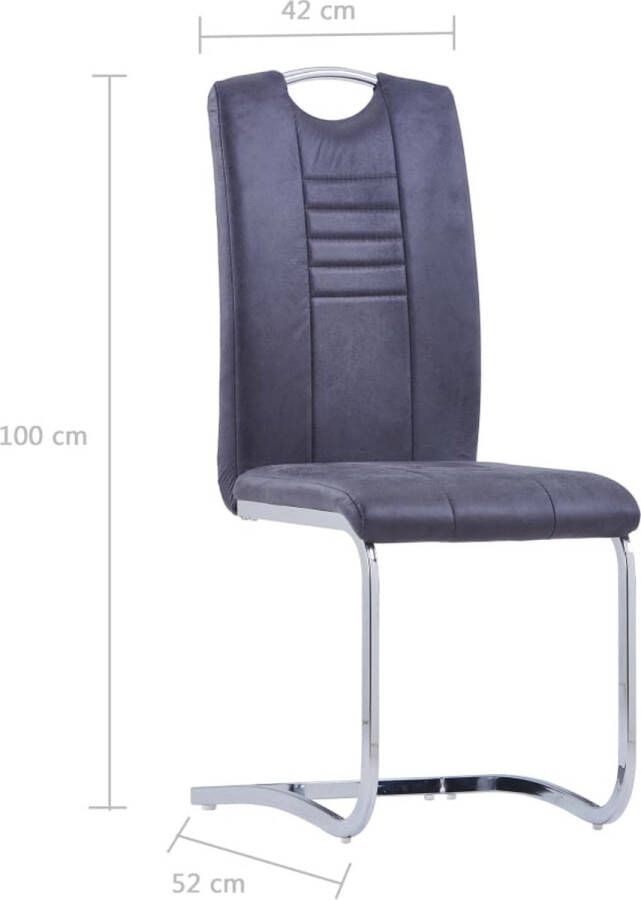 VidaXL 9-delige Eethoek kunstsuÃ¨de grijs - Foto 3