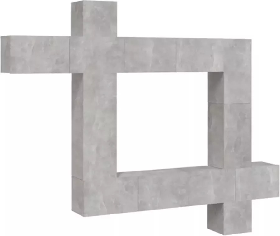 VidaXL -9-delige-Tv-meubelset-bewerkt-hout-betongrijs - Foto 3