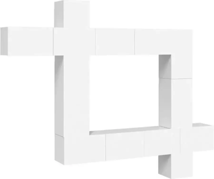 VidaXL -9-delige-Tv-meubelset-bewerkt-hout-wit - Foto 3