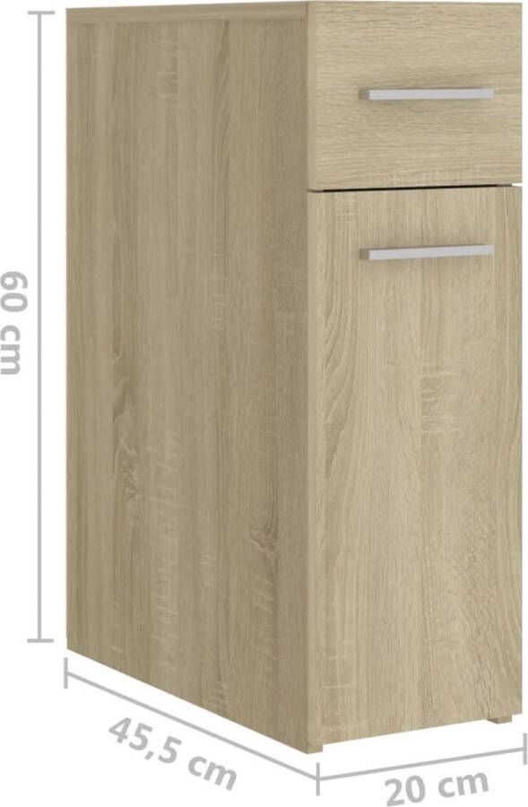 VIDAXL Apothekerskast 20x45 5x60 cm bewerkt hout sonoma eikenkleurig - Foto 2