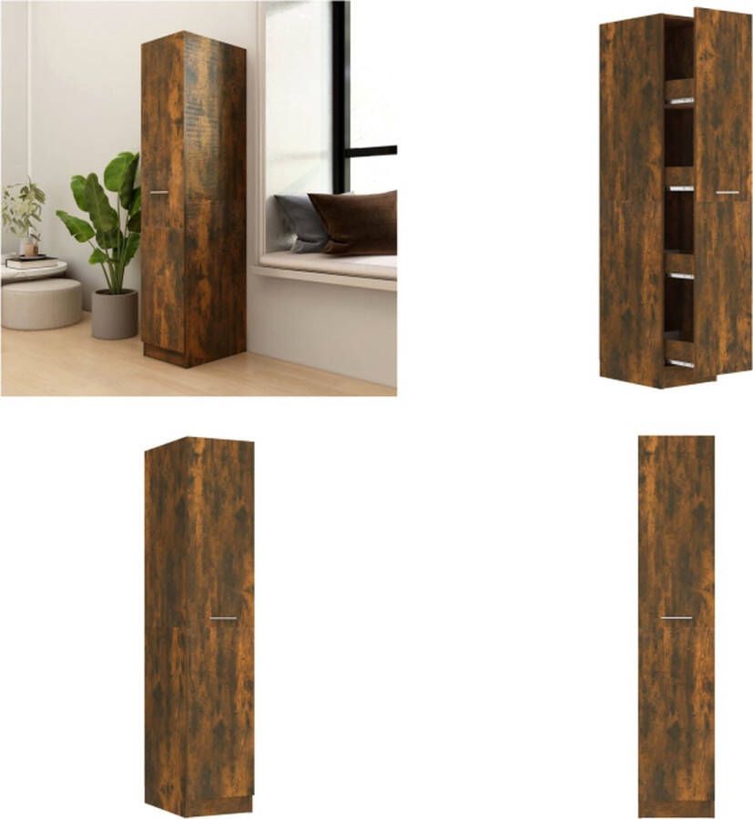 VidaXL Apothekerskast 30x42-5x150 cm bewerkt hout gerookt eikenkleurig Apothekerskast Apothekerskasten Kast Opbergkast