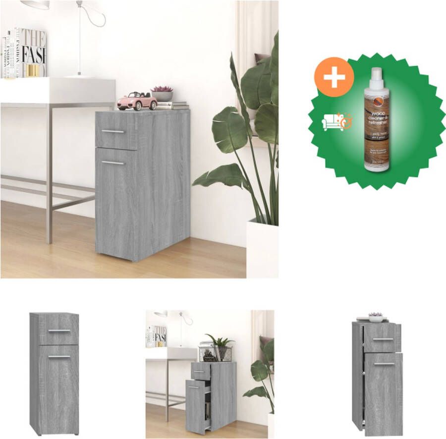 VidaXL Apothekerskast 20x45-5x60 cm bewerkt hout grijs sonoma eiken Kast Inclusief Houtreiniger en verfrisser