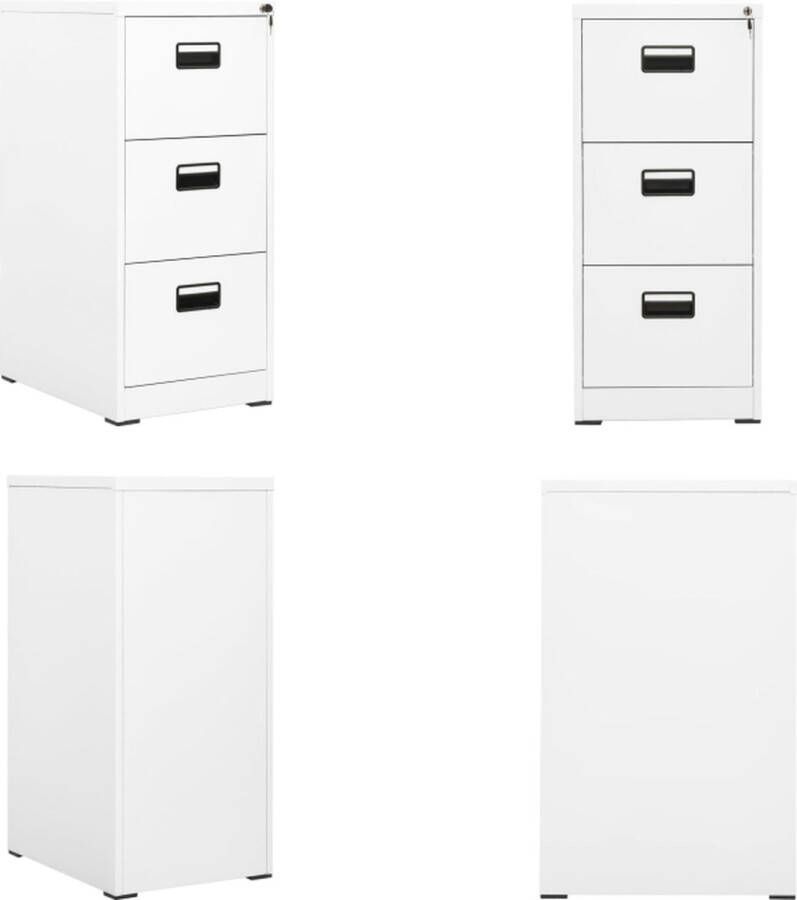VidaXL Archiefkast 46x62x102 5 cm staal wit Ladeblok Ladeblokken Ladenblok Verrijdbaar Ladeblok