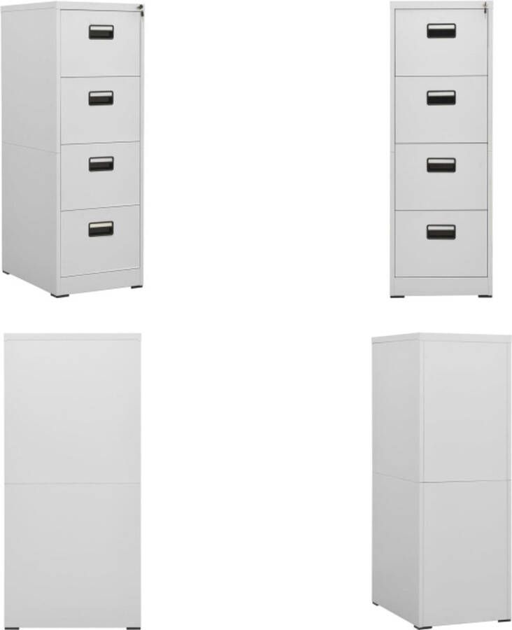 VidaXL Archiefkast 46x62x133 cm staal lichtgrijs Ladeblok Ladeblokken Ladenblok Ladenblokken