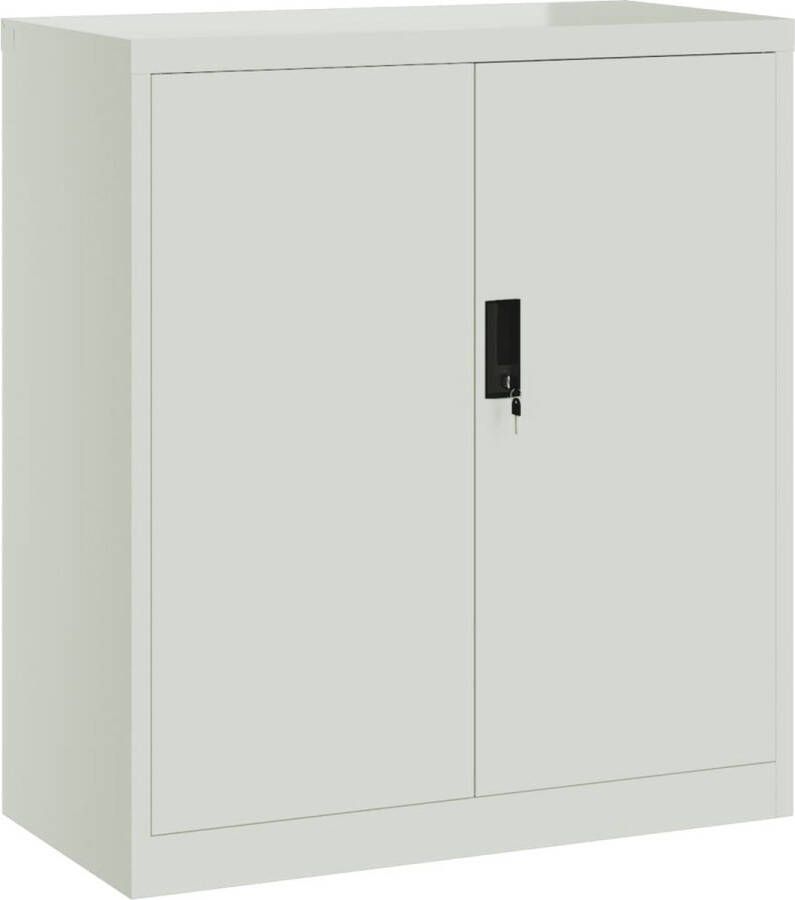 VidaXL Archiefkast Staal Lichtgrijs 79x40x90 cm Archiefkast Metalen Archief Kast Staalkast Opslagoplossing Kantooraccessoires Bureauinrichting Archivage Organisatie
