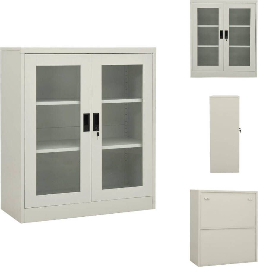 VidaXL Kantoorkast Kantoorkasten Kantoor Kast Kantoor Kasten Kantoorkast 90x40x105 cm staal lichtgrijs