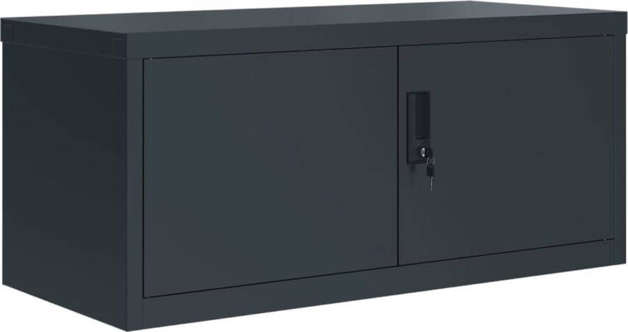 VidaXL Archiefkast 90x40x40 cm Staal Antraciet Archiefkast Metalen Kast Bureau Accessoires Kantoor Artikelen Opslagkast Documenten Bewaren Antraciet Kleur Staalkast Compact Beveiligde Opslag Boekenkast Filekasten