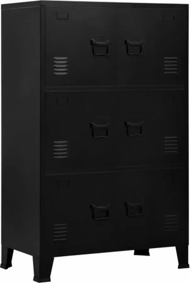 VIDAXL Archiefkast met 6 deuren industrieel 75x40x120 cm staal zwart - Foto 1