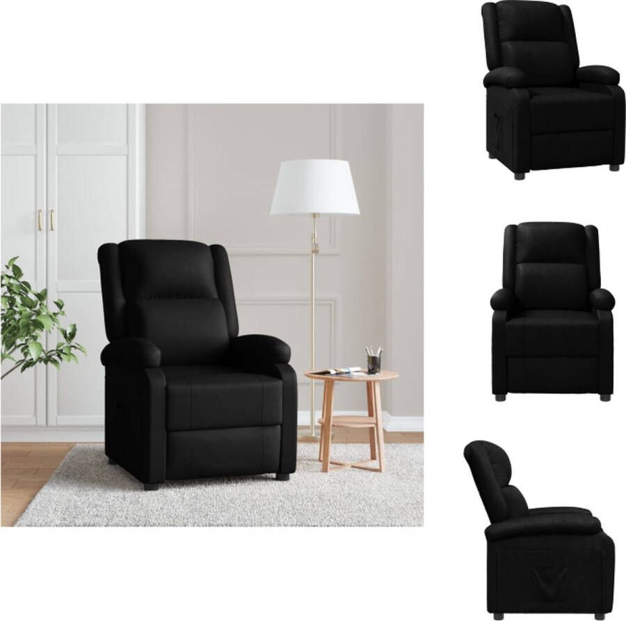 VidaXL Armstoel Ergonomisch Bekleed Zwart 70x93x98cm Kunstleer Met armleuning Fauteuil