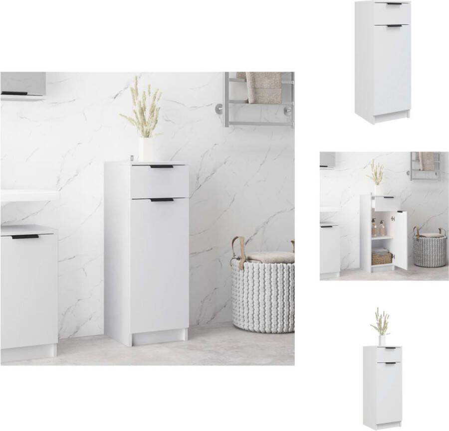 VidaXL Badkamerkast Badkamerkasten Badkamer Kast Badkamerkastje Badkamerkast 32x34x90 cm bewerkt hout wit