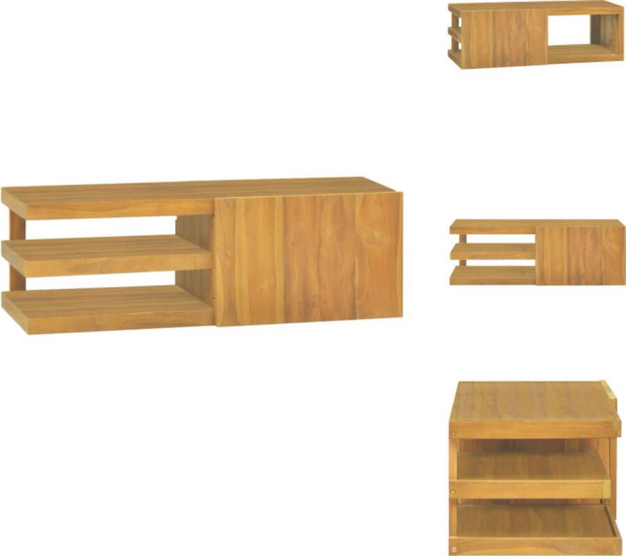 VidaXL Badkamerkast Badkamerkasten Badkamer Kast Badkamerkastje Badkamerwandkast 90x40x30 cm massief teakhout - Foto 2