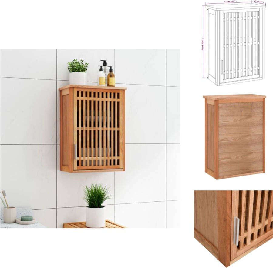 VidaXL Badkamerkast Badkamerkasten Badkamer Kast Badkamerkastje Badkamerkast wandgemonteerd 42x23x60 cm massief walnotenhout