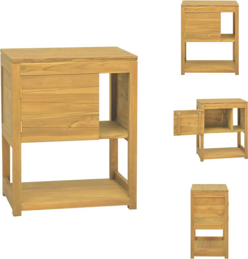 VidaXL Badkamerkast Badkamerkasten Badkamer Kast Badkamerkastje Badkamerkast 60x40x75 cm massief teakhout