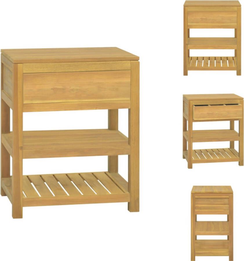 VidaXL Badkamerkast Badkamerkasten Badkamer Kast Badkamerkastje Badkamerkast 60x45x75 cm massief teakhout