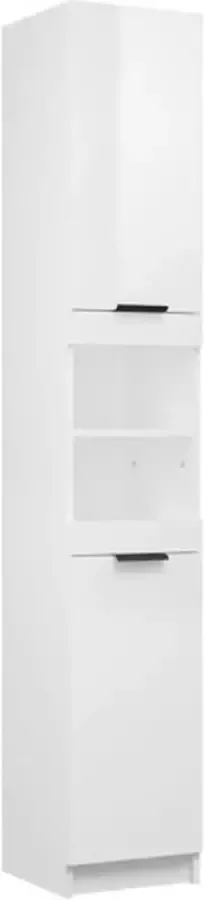 VIDAXL Badkamerkast 32x34x188 5 cm bewerkt hout hoogglans wit - Foto 5
