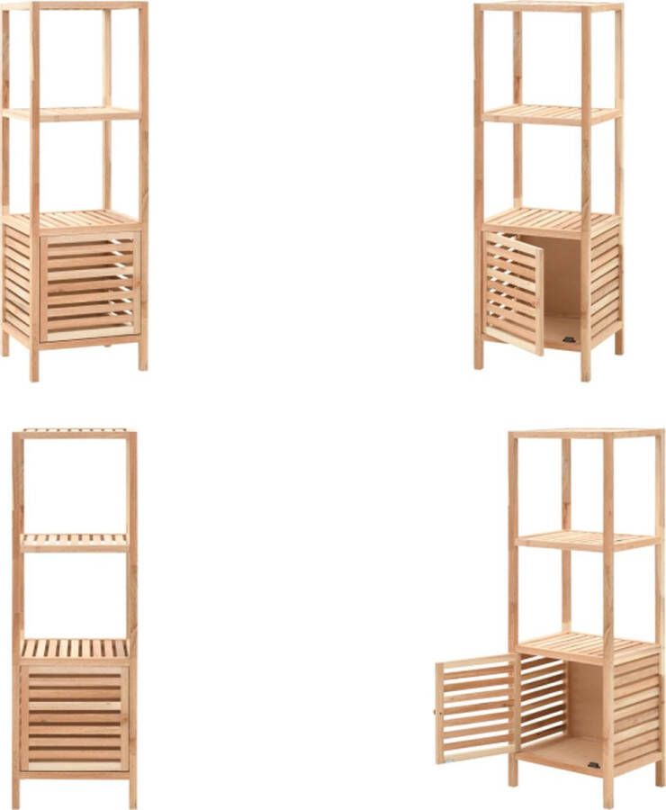 VidaXL Badkamerkast 39 5x35 5x123 cm massief walnotenhout Opbergkast Opbergkasten Kastje Kastjes