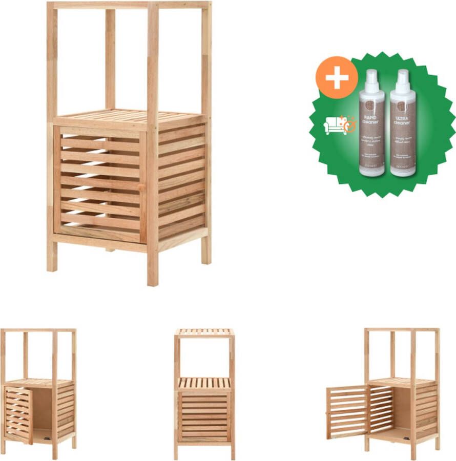 VidaXL Badkamerkast 39-5x35-5x86 cm massief walnotenhout Kast Inclusief Onderhoudsset