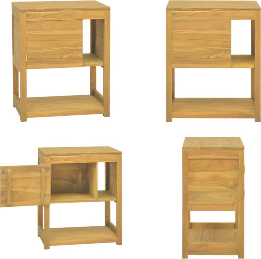 VidaXL Badkamerkast 60x40x75 cm massief teakhout Badkamerkast Badkamerkasten Badkamer Kast Badkamerkastje